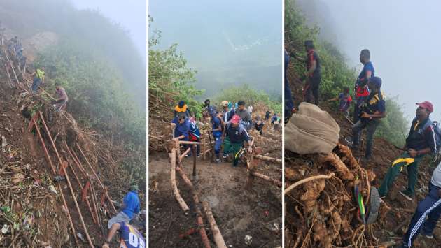 Clearing Sri Pada landslide