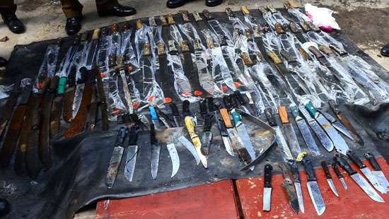 Swords, knives recovered in Maligawatte