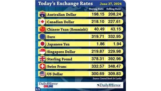 Today’s exchange rate - 27 June 2024