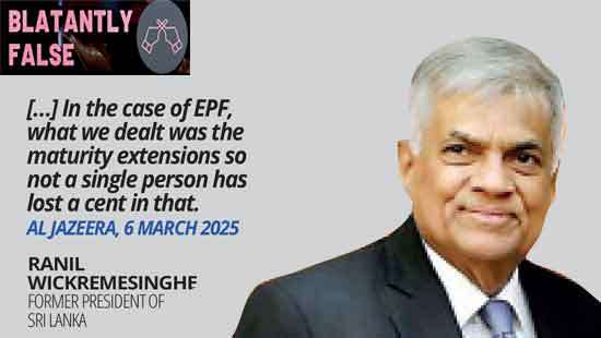 Wickremesinghe loses face on his claim of no  losses to EPF