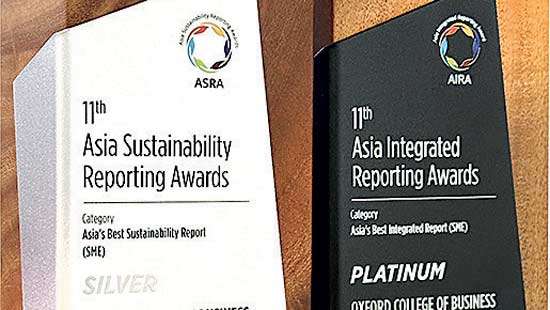 Oxford College of Business crowned as Asia’s Best Integrated Report (SME)