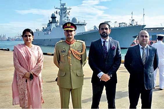 Pakistani Navy ship docked in Colombo en route from China