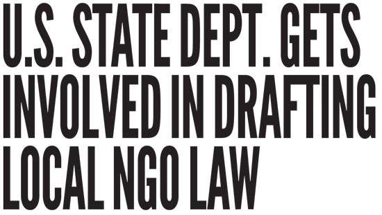 U.S. State Dept. gets involved in drafting local NGO law