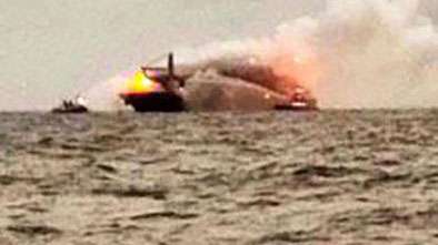 Dutch experts probe fire on cargo vessel