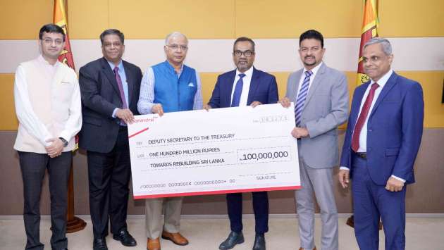 Mahindra India donates Rs. 100 million to Rebuilding Sri Lanka Fund