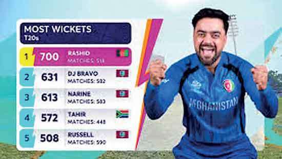 Afghanistan’s Rashid first to claim 700 wickets