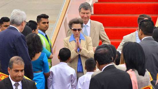 Princess Anne arrives in Sri Lanka