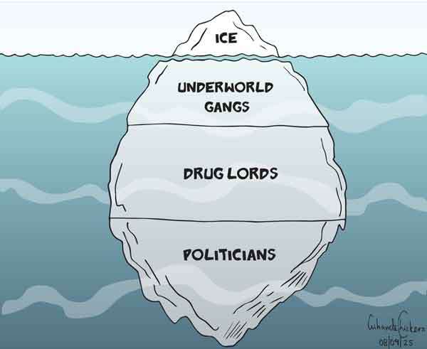 Cartoon of the Day 08-09-2025: The Iceberg of Power and Crime
