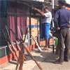 Locally made firearm to scare animals out in the market