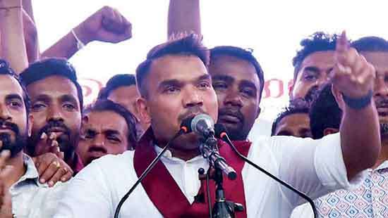We will topple the government at the earliest opportunity: Namal vows at Nugegoda rally