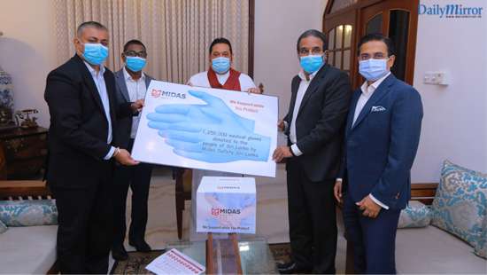 Midas Safety Sri Lanka joins fight against Covid 19 by donating 1.25 million medical gloves