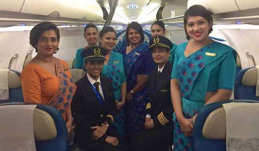 SriLankan Airlines first all-female crew flies high