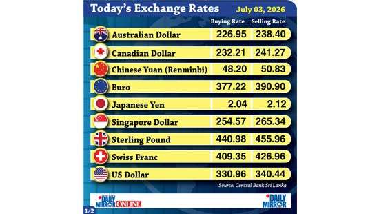 Today’s exchange rate - 03 July 2026