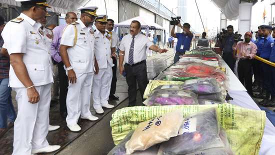 Seized drug consignment brought to Colombo