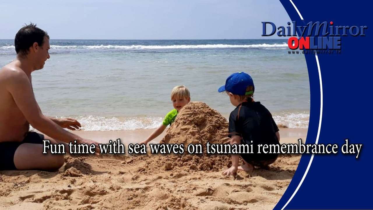 Fun time with sea waves on tsunami remembrance day