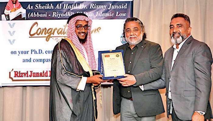 Dr. M. J. M. Rizmy felicitated for completing special doctorate in Saudi Uni.