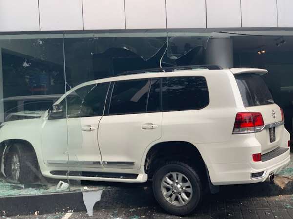 SUV wrecks motor showroom