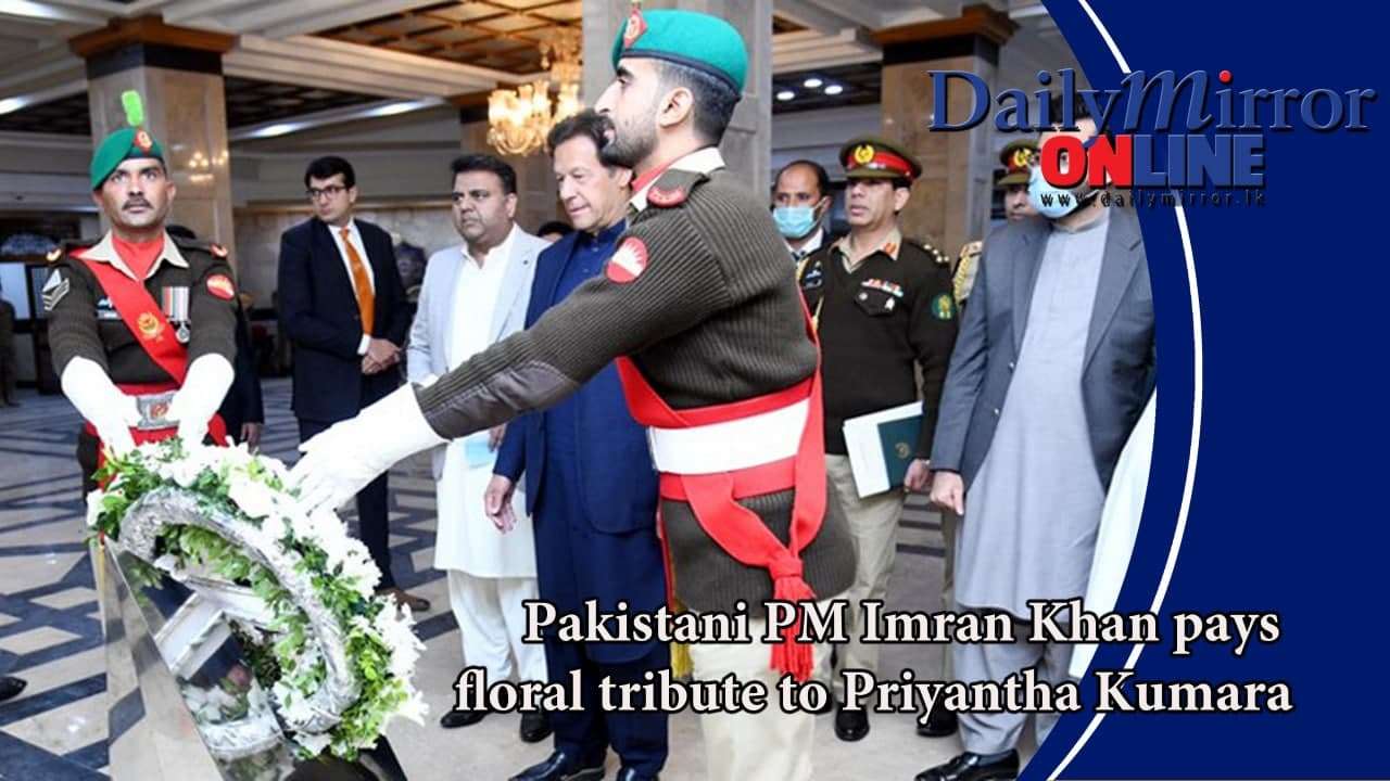 Pakistani PM Imran Khan pays floral tribute to Priyantha Kumara