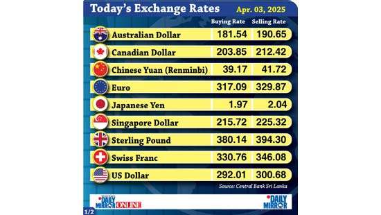 Today’s exchange rate - 03  April 2025