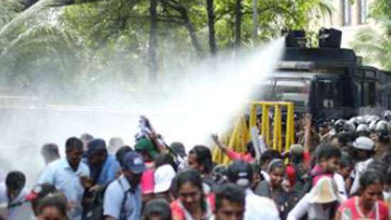 Protesters dispersed with tear gas and water cannons