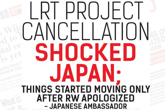 LRT project cancellation shocked Japan; Things started moving only after RW apologized  - Japanese ambassador