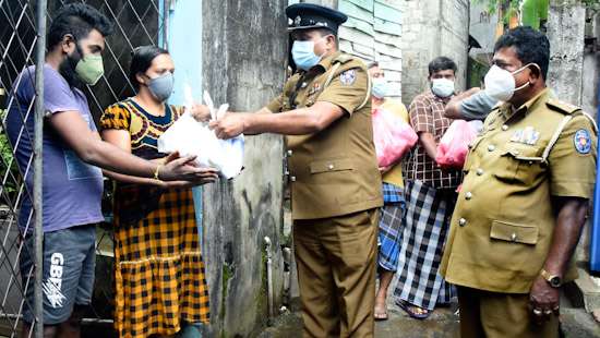 Distributing dry rations…