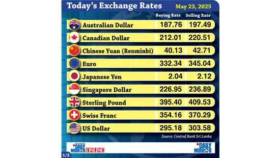 Today’s exchange rate - 23 May 2025