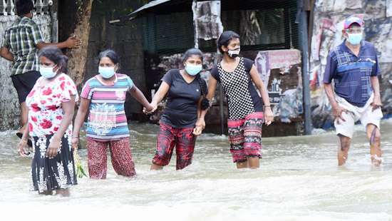 Flood victims to safe places...