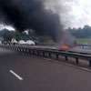 Vehicle gutted by fire on Southern Expressway