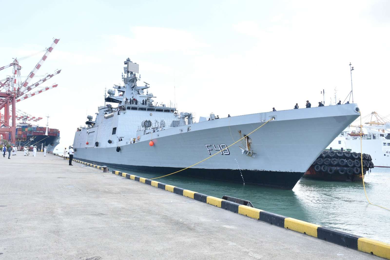 INS Sahyadri arrives at Colombo Port