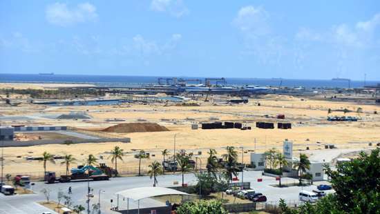 Aerial view of Colombo Port City