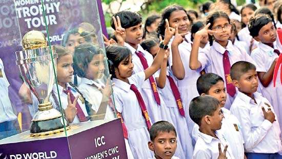 Young fans flock to see Women’s World Cup trophy