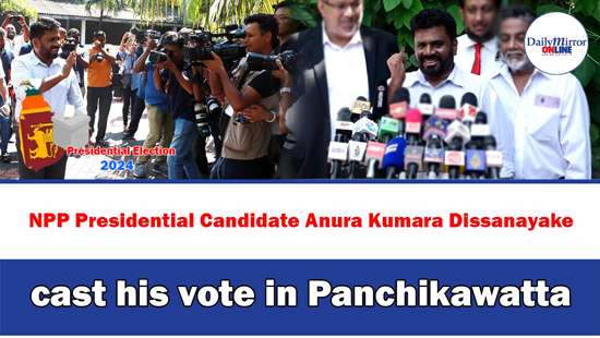 NPP Presidential Candidate Anura Kumara Dissanayake cast his vote in Panchikawatta