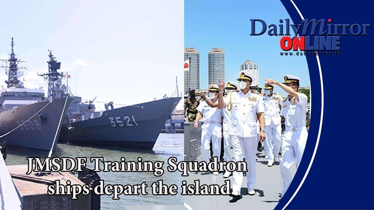 JMSDF Training Squadron ships depart the island