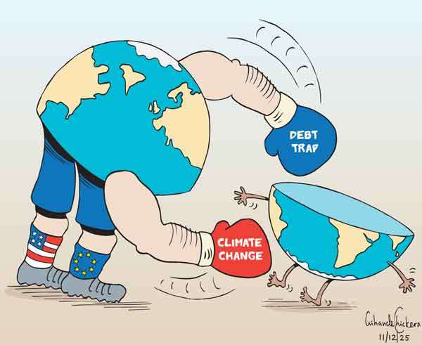 Cartoon of the Day 11-12-2025: Caught Between Two Heavy Hits