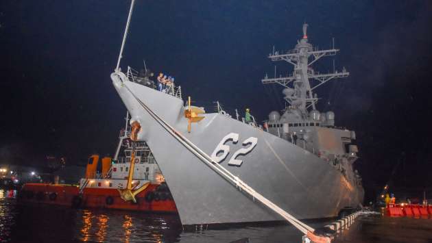 US navy ship USS Fitzgerald departs Colombo
