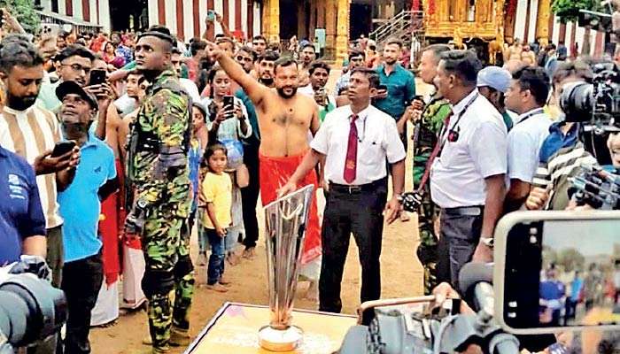 T20 World Cup trophy taken out of Nallur Temple complex