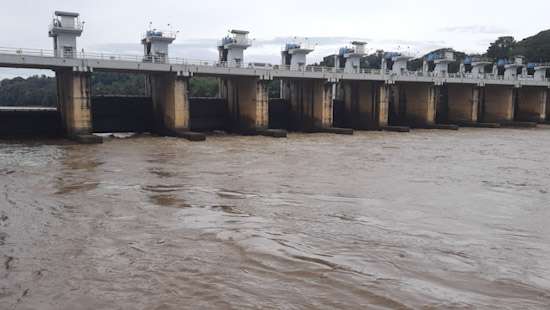 Polgolla reservoir reaches its spill level