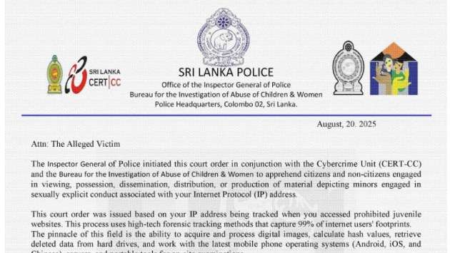 Police deny issuing letter “Attn: The Alleged Victim” circulated over social media