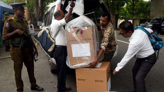 Ballot boxes arrive at D.S. Senanayake College