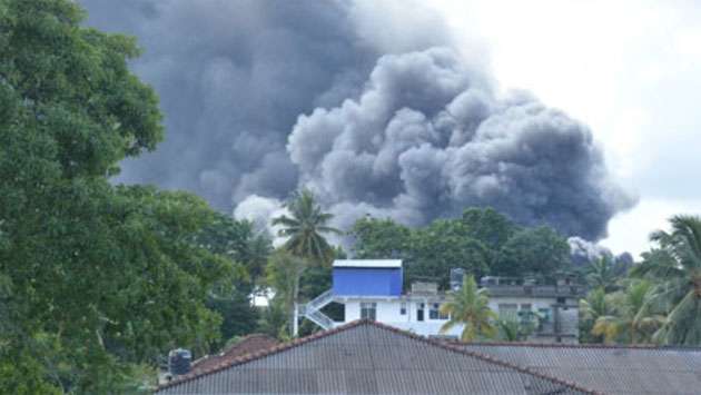 Fire breaks out at helmet factory in Homagama