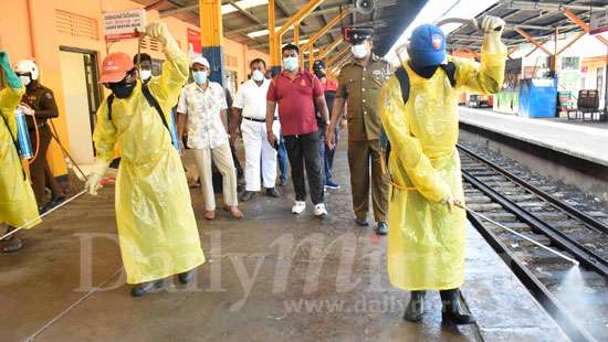 Disinfecting railway stations…