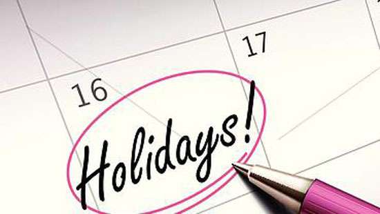 Next year’s Public and Bank Holidays