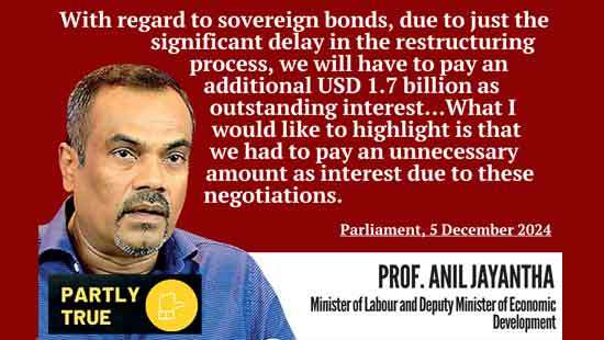 Minister Jayantha: “Too much interest” in the cost of debt restructure delay