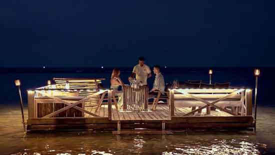 The Only Floating Ocean Dining Platform on the Waters of Pasikudah Bay