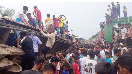 17 dead, many injured as two trains collide in Bhairab