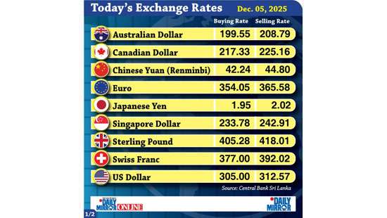 Today’s exchange rate - 05 December 2025