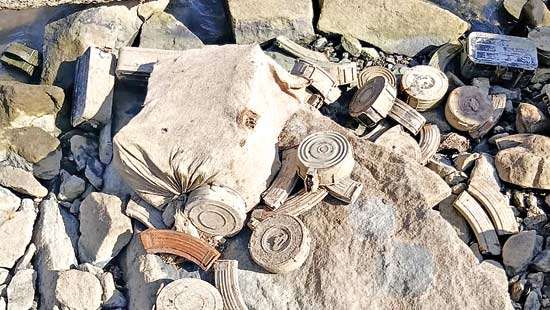 Arms and ammo recovered from Yala tank bund