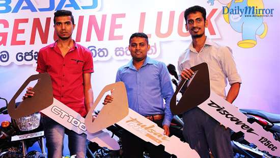 Bajaj Genuine Spare parts customers win Brand New Bajaj motorcycles with ‘Bajaj Genuine Luck’