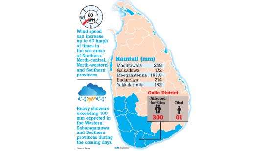 One dead, several affected due to floods in Galle District